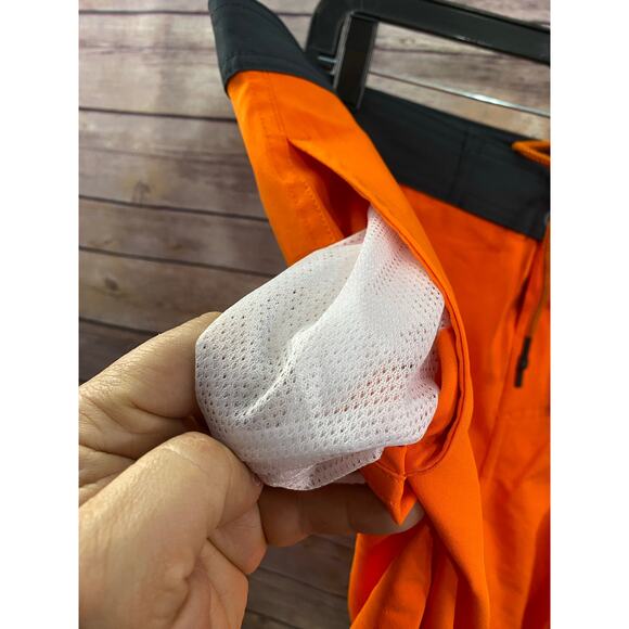 No Boundaries Orange Surf Shorts – Men’s 38– Zip Pocket – Drawstring Waist - Picture 5 of 8